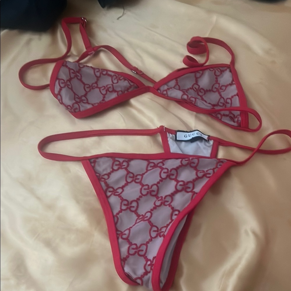 Gucci Red Women's Swimwear Set